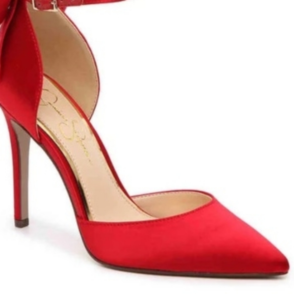 Jessica Simpson Bold Red Ankle Strap Heels